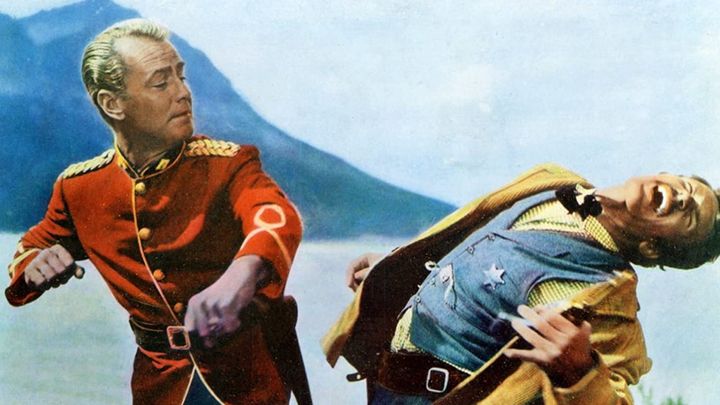 Una scena tratta dal film Le giubbe rosse del Saskatchewan