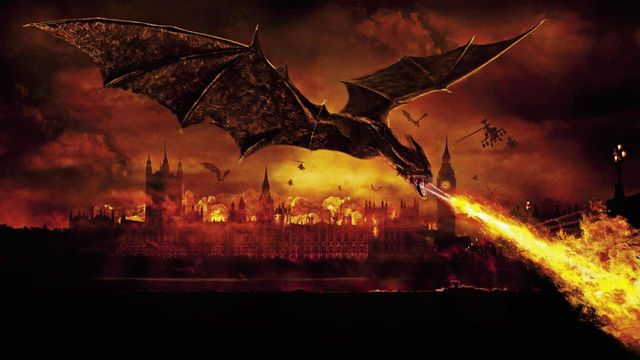 Una scena tratta dal film Il regno del fuoco