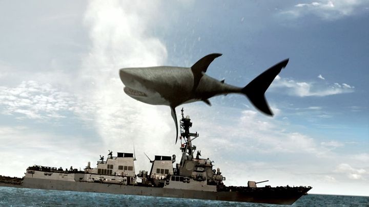Una scena tratta dal film Mega Shark vs. Crocosaurus
