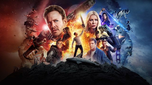 Una scena tratta dal film Sharknado 4