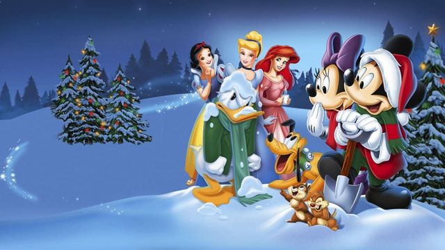 Una scena tratta dal film Il bianco Natale di Topolino