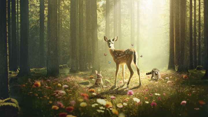 Una scena tratta dal film Bambi - Una vita nei boschi