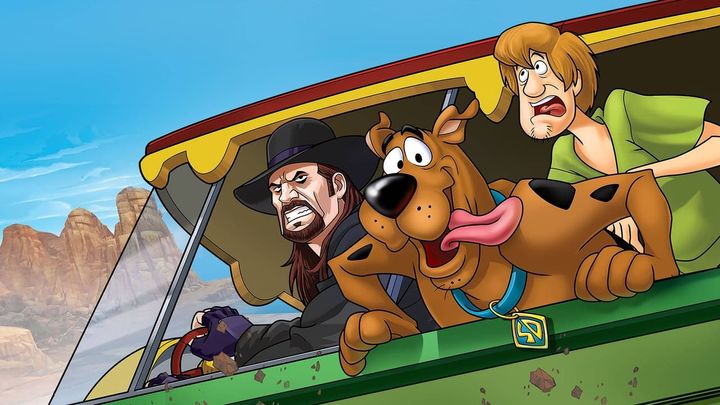 Una scena tratta dal film Scooby-Doo! e WWE: la corsa dei mitici Wrestlers