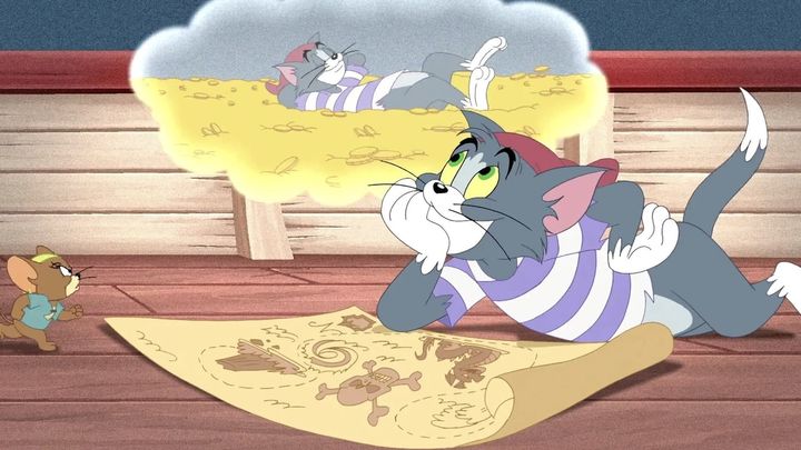 Una scena tratta dal film Tom & Jerry all'arrembaggio