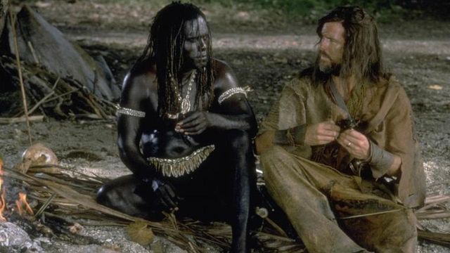 Una scena tratta dal film Robinson Crusoe