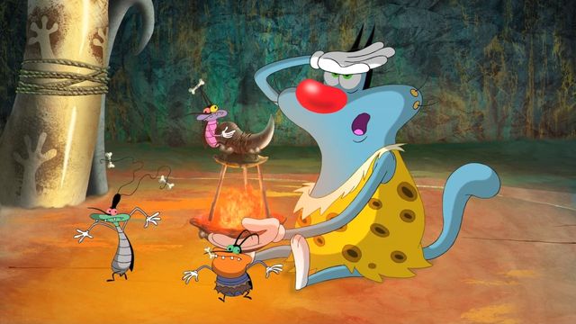 Una scena tratta dal film Oggy e i maledetti scarafaggi - Il film