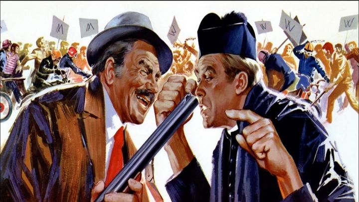 Una scena tratta dal film Don Camillo e i giovani d'oggi