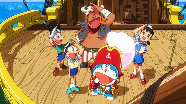 Una scena tratta dal film Doraemon: Il film - Nobita e l'isola del tesoro