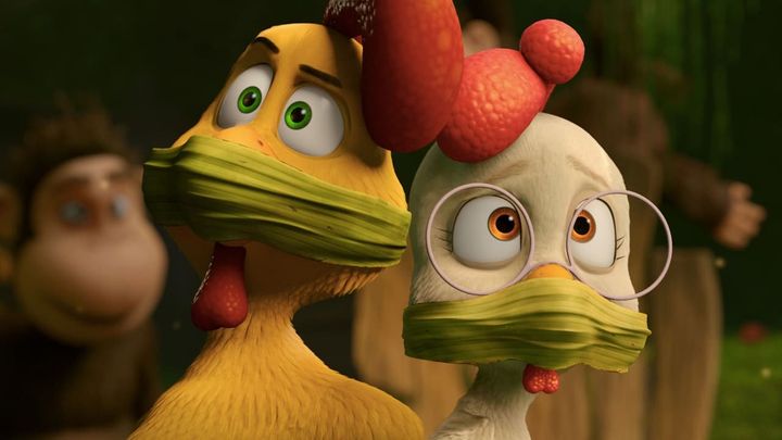 Una scena tratta dal film Pedro galletto coraggioso - Missione Africa