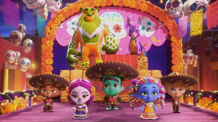Una scena tratta dal film Super Monsters: Dia de los Monsters