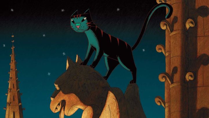 Una scena tratta dal film Un gatto a Parigi