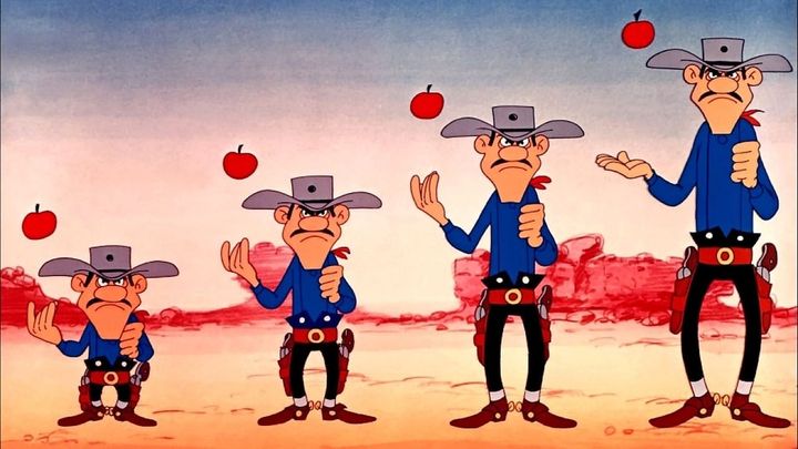 Una scena tratta dal film Lucky Luke - Daisy Town
